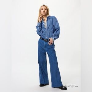 Uniqlo Wide Trouser Jeans – Dark Wash
Size M (Waist 28–29) | New With Tags